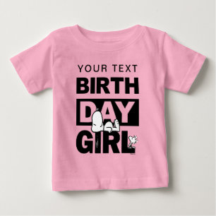Benutzerdefinierte Erdnüsse Snoopy Geburtstagsmä Baby T-shirt