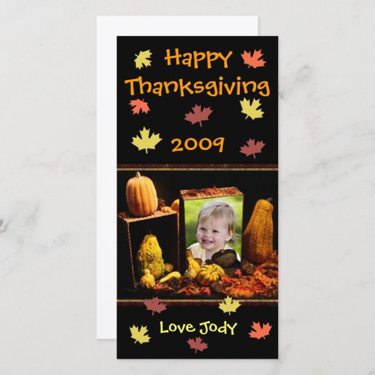 Benutzerdefinierte Erntedank-/Urlaubsfotokarte Feiertagskarte (Vorne/Hinten)