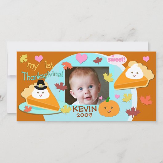 Benutzerdefinierte Erntedank-/Urlaubsfotokarte Feiertagskarte (Vorderseite)