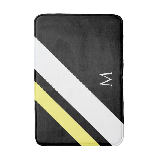 Benutzerdefinierte erste diagonale Linien schwarz Badematte (Vorderseite Vertikal)