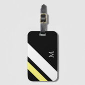 Benutzerdefinierte erste diagonale Linien schwarz Gepäckanhänger (Vorderseite Vertikal)