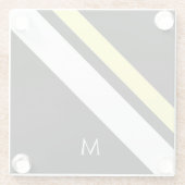 Benutzerdefinierte erste diagonale Linien schwarz Glasuntersetzer (Rückseite)