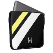 Benutzerdefinierte erste diagonale Linien schwarz Laptopschutzhülle (Vorne Rechts)