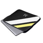 Benutzerdefinierte erste diagonale Linien schwarz Laptopschutzhülle (Vorne Knopf)