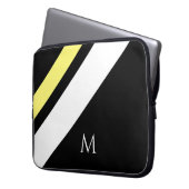 Benutzerdefinierte erste diagonale Linien schwarz Laptopschutzhülle (Vorderseite Links)