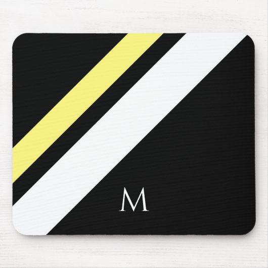 Benutzerdefinierte erste diagonale Linien schwarz Mousepad (Vorne)