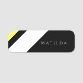 Benutzerdefinierte erste diagonale Linien schwarz Namensschild (Vorderseite)