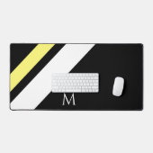 Benutzerdefinierte erste diagonale Linien schwarz Schreibtischunterlage (Tastatur & Maus)