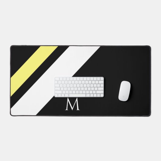 Benutzerdefinierte erste diagonale Linien schwarz Schreibtischunterlage (Tastatur & Maus)