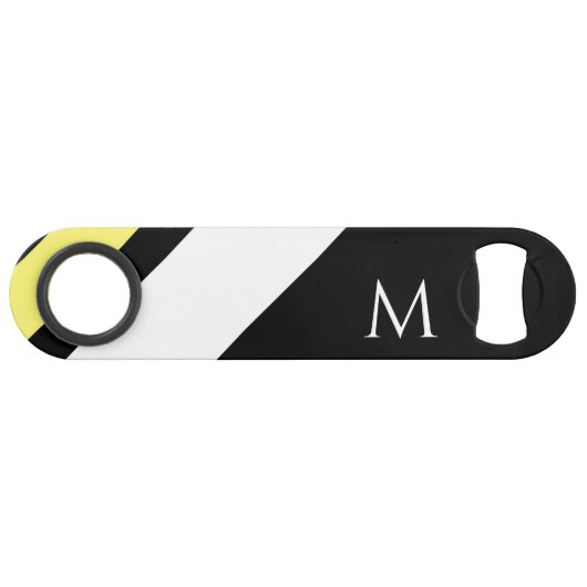 Benutzerdefinierte erste diagonale Linien schwarz Speed Flaschenöffner (Vorderseite (Horizontal))