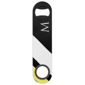 Benutzerdefinierte erste diagonale Linien schwarz Speed Flaschenöffner (Vorderseite)