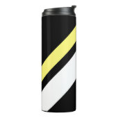 Benutzerdefinierte erste diagonale Linien schwarz Thermosbecher (Nach links gedreht)