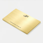 Benutzerdefinierte erste Monogramm-Imitate Gold-Vo Post-it Klebezettel (angewinkelt)