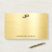 Benutzerdefinierte erste Monogramm-Imitate Gold-Vo Post-it Klebezettel (Auf Schreibtisch)