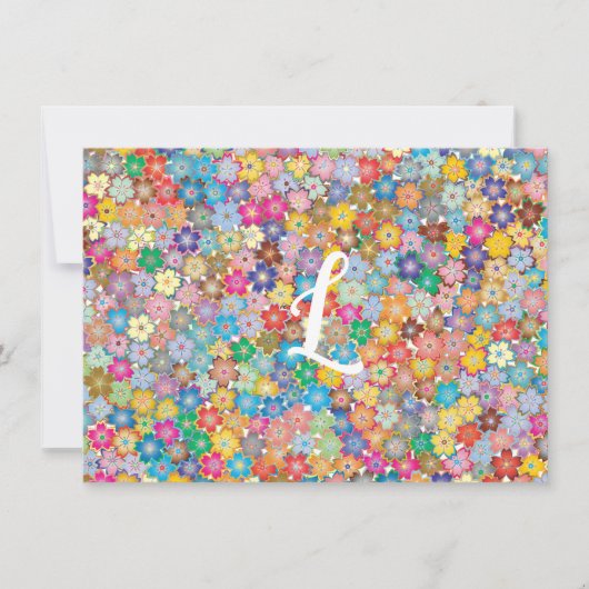 Benutzerdefinierte erste Retro Floral Flat Note Ca Einladung (Vorderseite)