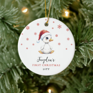 Benutzerdefinierte erste Weihnachten Wasserfarbe B Keramik Ornament