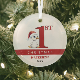 Benutzerdefinierte erste Weihnachten Wasserfarbe B Ornament Aus Glas