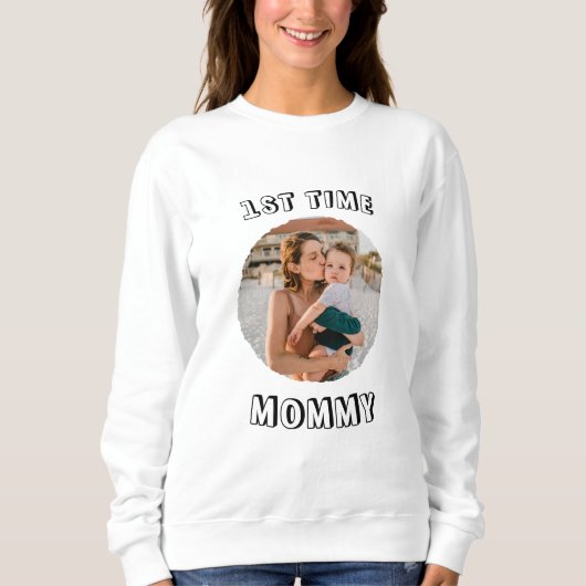 Benutzerdefinierte Erstmalige 1. Mutter Muttertags Sweatshirt (Vorderseite)