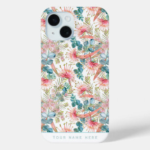Benutzerdefinierte Eukalyptus Blau und Rosa Grevil Case-Mate iPhone Hülle