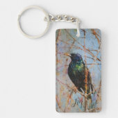 Benutzerdefinierte europäische Starling-Bird-Malei Schlüsselanhänger (Vorderseite)