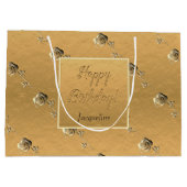 Benutzerdefinierte Event-3D-Rose Golden Große Geschenktüte (Rückseite)