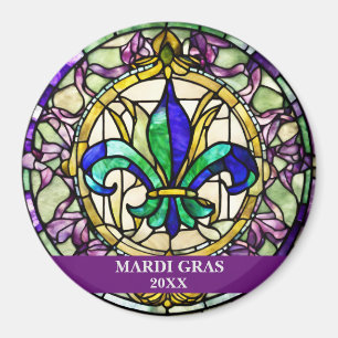 Benutzerdefinierte falsche Glasmalerei Mardi Gras Magnet