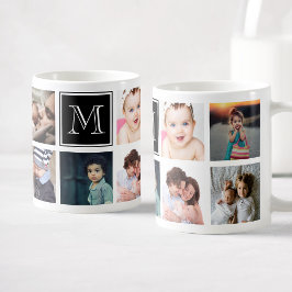 Benutzerdefinierte Familie Foto Collage Monogram K Kaffeetasse