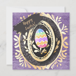 Benutzerdefinierte Familie Frohe Ostern Aquarell-E Feiertagskarte