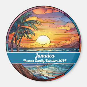 Benutzerdefinierte Familien-Jamaika-Reise Faux-Bun Magnet