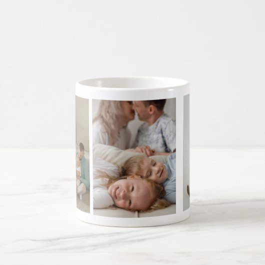 Benutzerdefinierte Familienfoto-Collage Kaffeetasse (Mittel)