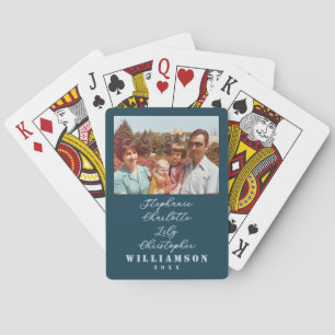 Benutzerdefinierte Familienfoto-Namen Jahr Retro B Spielkarten