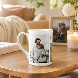 Benutzerdefinierte Familienfotocollage mit 3 Fotos Porzellantasse