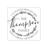 Benutzerdefinierte Familienname florale Rücksendea Gummistempel (Prägung)