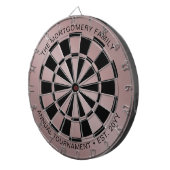 Benutzerdefinierte Familienname Rosen Gold Black P Dartscheibe (Vorderseite rechts)