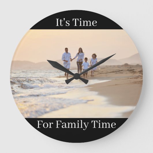 benutzerdefinierte Familienzeitanzeige Große Wanduhr (Vorderseite)
