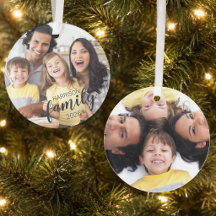 Benutzerdefinierte FAMILY (dunkler Text) 2-Foto-Ke