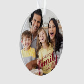 Benutzerdefinierte FAMILY Red Script 2 Foto Keepak Ornament (Vorderseite)