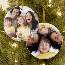 Benutzerdefinierte FAMILY (weißer Text) 2-Foto-Kee