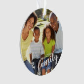 Benutzerdefinierte FAMILY (weißer Text) 2-Foto-Kee Ornament (Vorderseite)