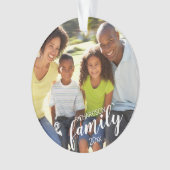 Benutzerdefinierte FAMILY (weißer Text) 2-Foto-Kee Ornament (Vorderseite)