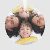 Benutzerdefinierte FAMILY (weißer Text) 2-Foto-Kee Ornament (Rückseite)