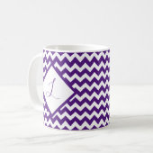 Benutzerdefinierte Farb-Chevron-Monogramm-Kaffeeta Kaffeetasse (Vorderseite Links)