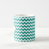 Benutzerdefinierte Farb-Chevron-Monogramm-Kaffeeta Kaffeetasse (Mittel)
