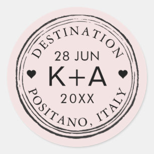 Benutzerdefinierte Farb- und Text-Luftpoststempel  Runder Aufkleber