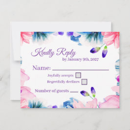 Benutzerdefinierte Farb-Wasserfarben-Blumen-RSVP-K RSVP Karte