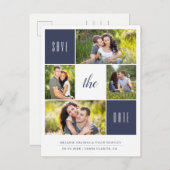 Benutzerdefinierte Farbe 4 Foto Save the Date Post Ankündigungspostkarte (Vorne/Hinten)