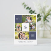 Benutzerdefinierte Farbe 4 Foto Save the Date Post Ankündigungspostkarte (Stehend Vorderseite)