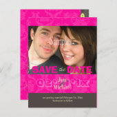 Benutzerdefinierte Farbe, Damaske/Foto Save the Da Ankündigungspostkarte (Vorne/Hinten)