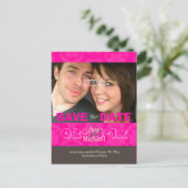 Benutzerdefinierte Farbe, Damaske/Foto Save the Da Ankündigungspostkarte (Stehend Vorderseite)