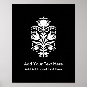 Benutzerdefinierte Farbe Damast Tulpe Vintage Poster